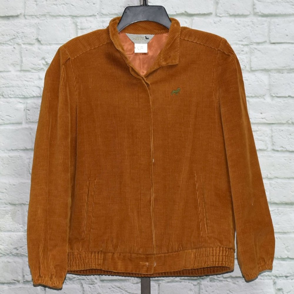 Vintage Walk On Embroidered Logo Corduroy Jacket